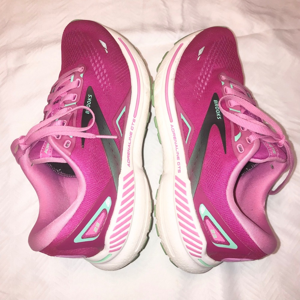 Brooks Adrenaline GTS 23 Pink Mint Green Running Shoes Womens 7.5 B  Walking - Picture 10 of 16